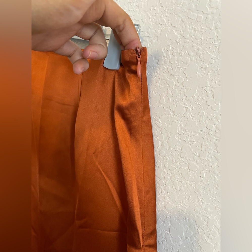 Copper Satin Skirt - Picture 3 of 3